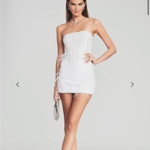 Retrofete White Sequin Dress